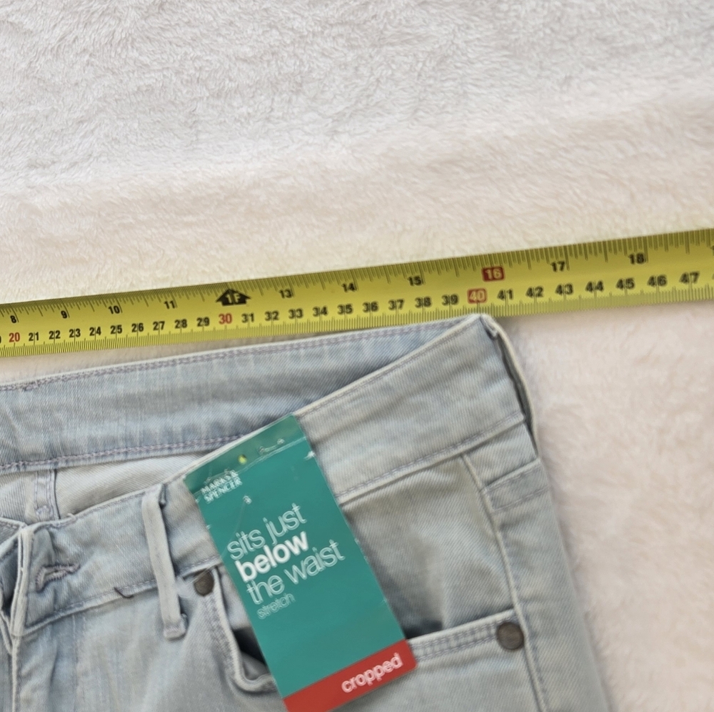 NWT M&S Light Wash Cropped Jeans Low Rise Size UK 12 (US 8) - Picture 11 of 11
